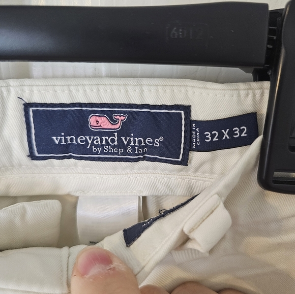 Vineyard Vines Slim Pant Mens Light Beige Mid Rise Business Preppy Size 32x32 - Picture 2 of 5